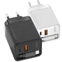 Mars Gaming MD-GAN65R Cargador de Pared GaN 65W con Cable USB-C Retráctil Negro